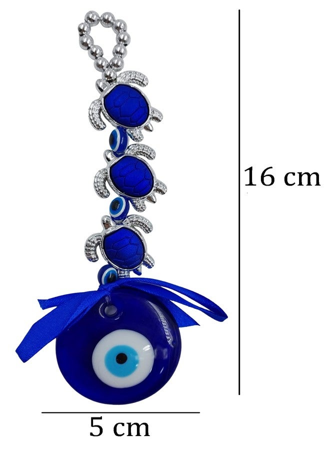 ARTISKRITI Evil Eye Hanging for Home Nazar Battu for Home Protection, Good Luck Charm and Prosperity at Office and Home (Blue Tortoise) - Image 2